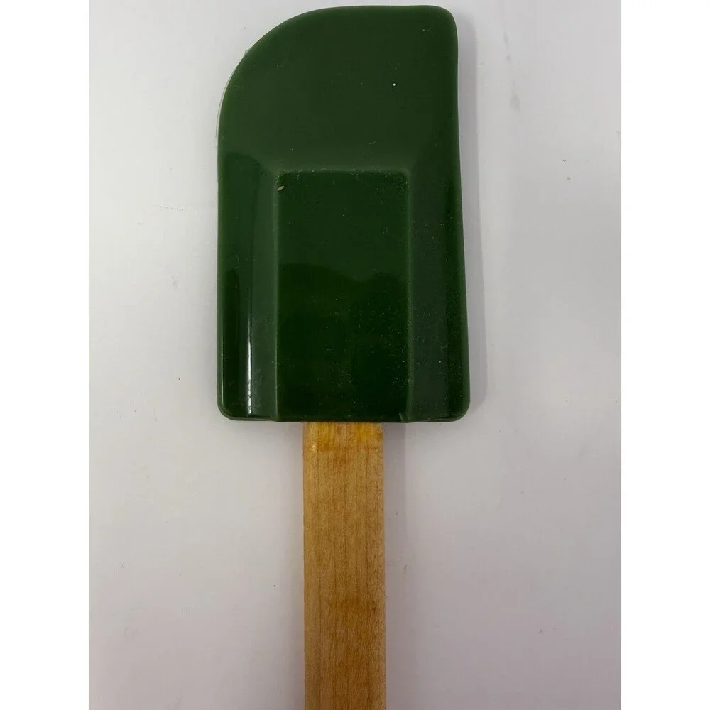 Le Creuset Silicone Spatula Set 2 Wooden Handle Baking Cooking Utensils